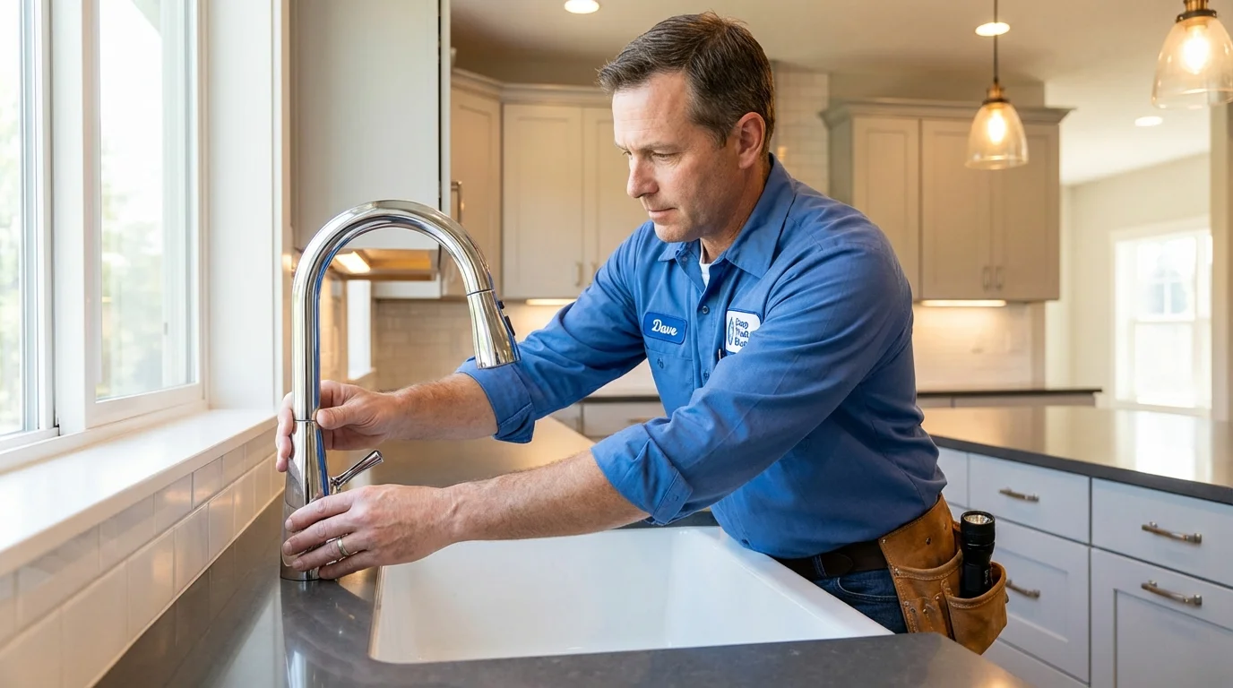 Kitchen faucet installation by Johns Plumbing LLC in Mascoutah